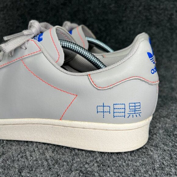 Adidas Superstar Pure Sneakers Men's 10‎ Grey Chalk Embroidered Katakana Shoes - Picture 5 of 13